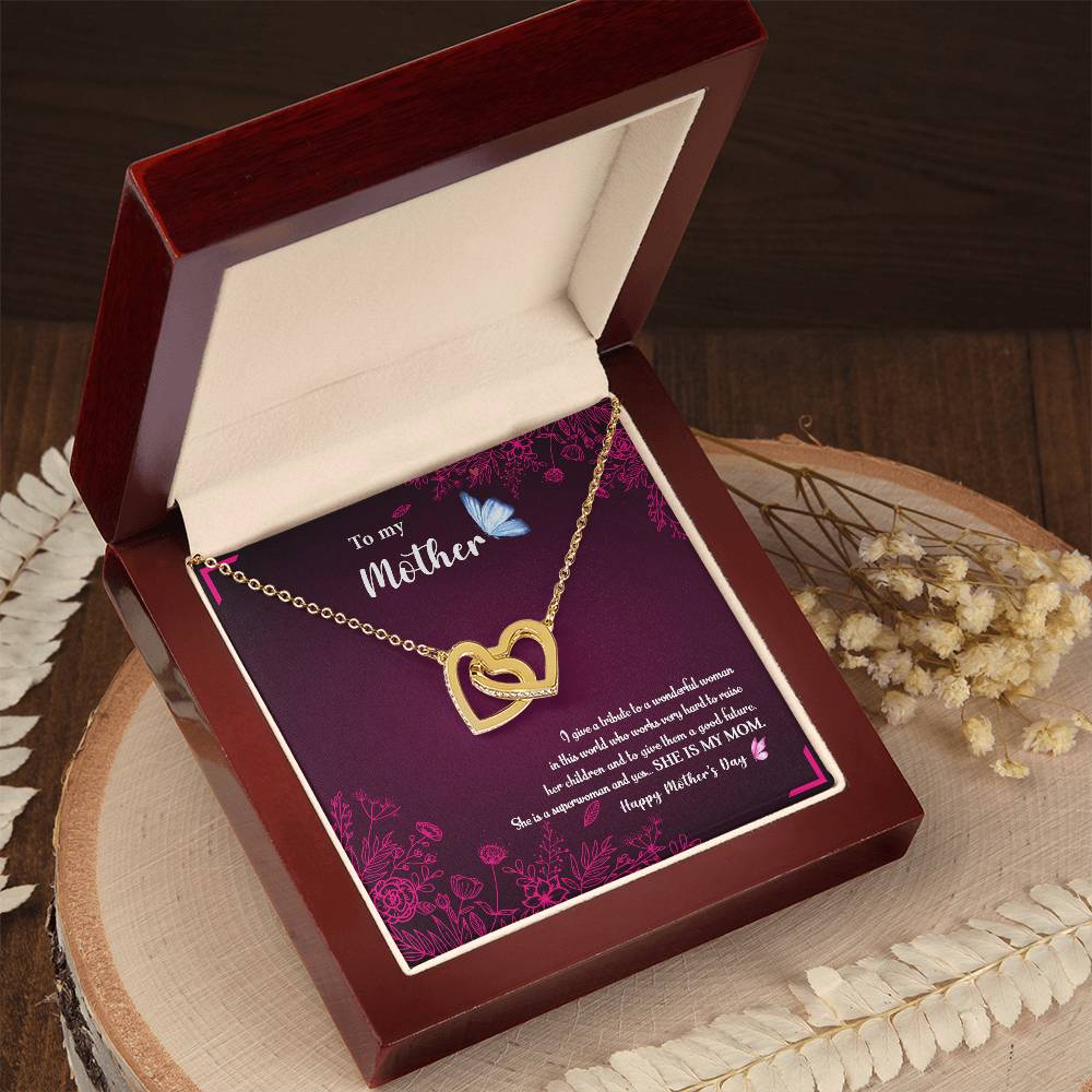To My Mom Interlocking Hearts Necklace