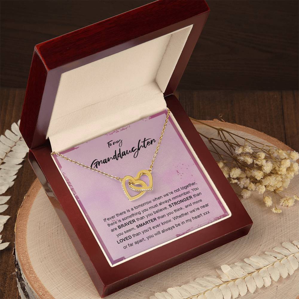 You'Ll Always Be In My Heart Interlocking Hearts Necklace Gift For Granddaughter