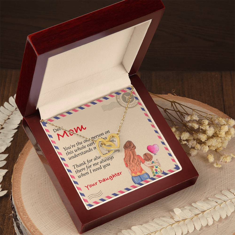 Happy Mother'S Day Gift - Thank You For Always Being There - The Interlocking Heart Necklace Interlocking Hearts Necklace
