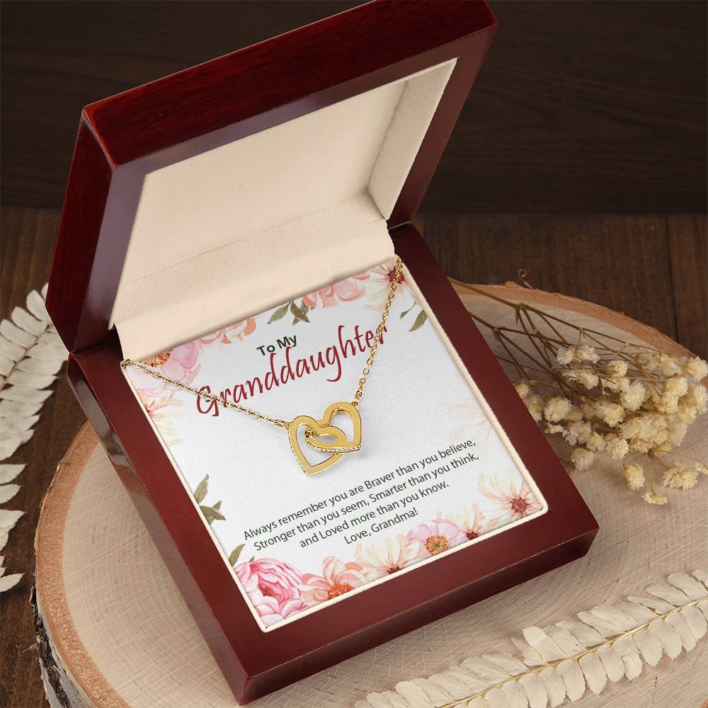 Interlocking Hearts Necklace For Granddaughter