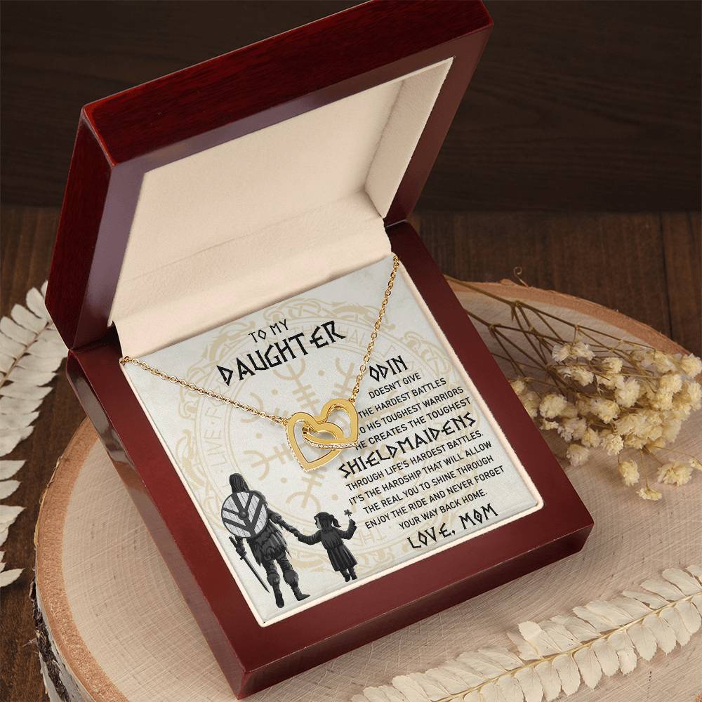 To My Daughter Necklace Daughter Viking Jewelry Norse Daughter Gift Interlocking Hearts Necklace