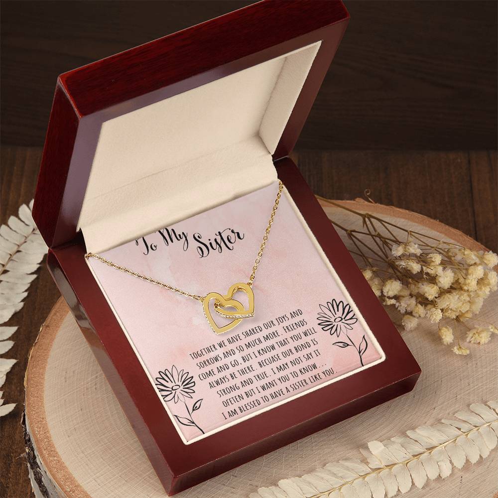 To My Sister Together We Shared Our Joys Interlocking Hearts Necklace