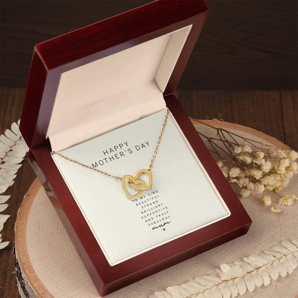 Happy Mother'S Day To My Kind Beautiful Strong Brilliant Supportive And Truly Fabulous Mum Interlocking Hearts Necklace
