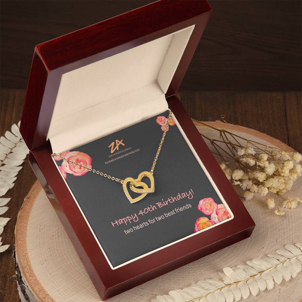 Happy 40Th Interlocking Hearts Necklace
