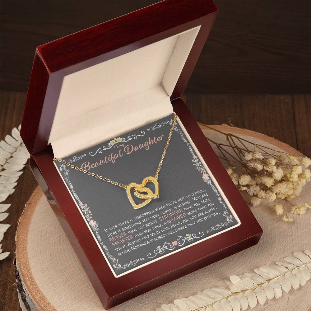 To My Beautiful Daughter - Necklace Interlocking Hearts Necklace