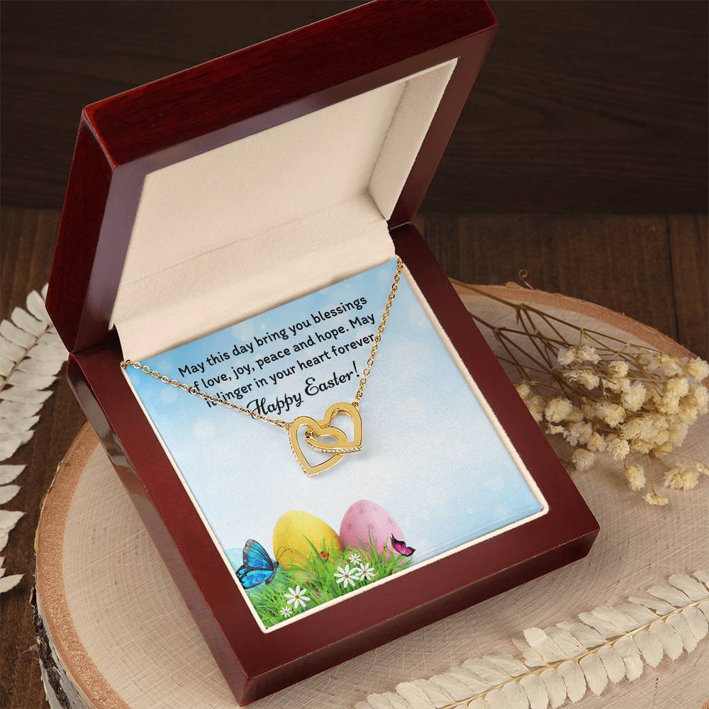 Happy Easter Gifts Interlocking Hearts Necklace