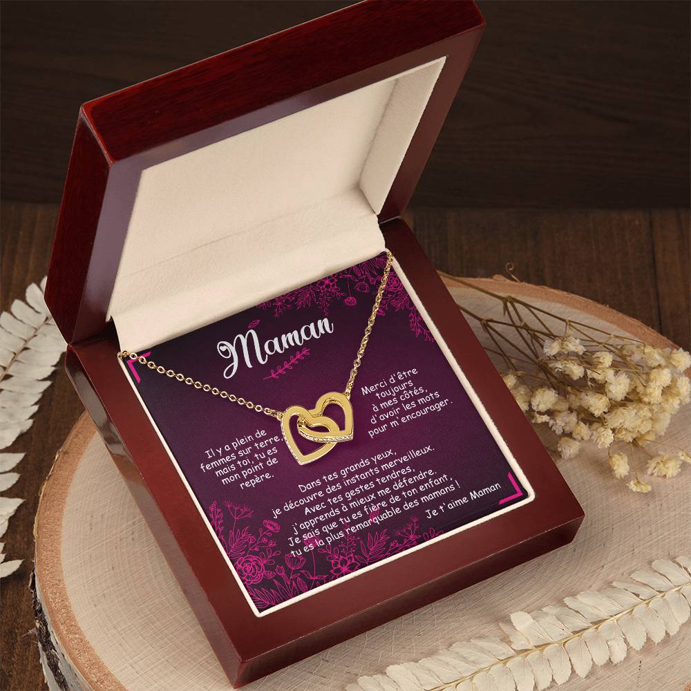 Maman Remarquable Cœurs Entrelacés Interlocking Hearts Necklace