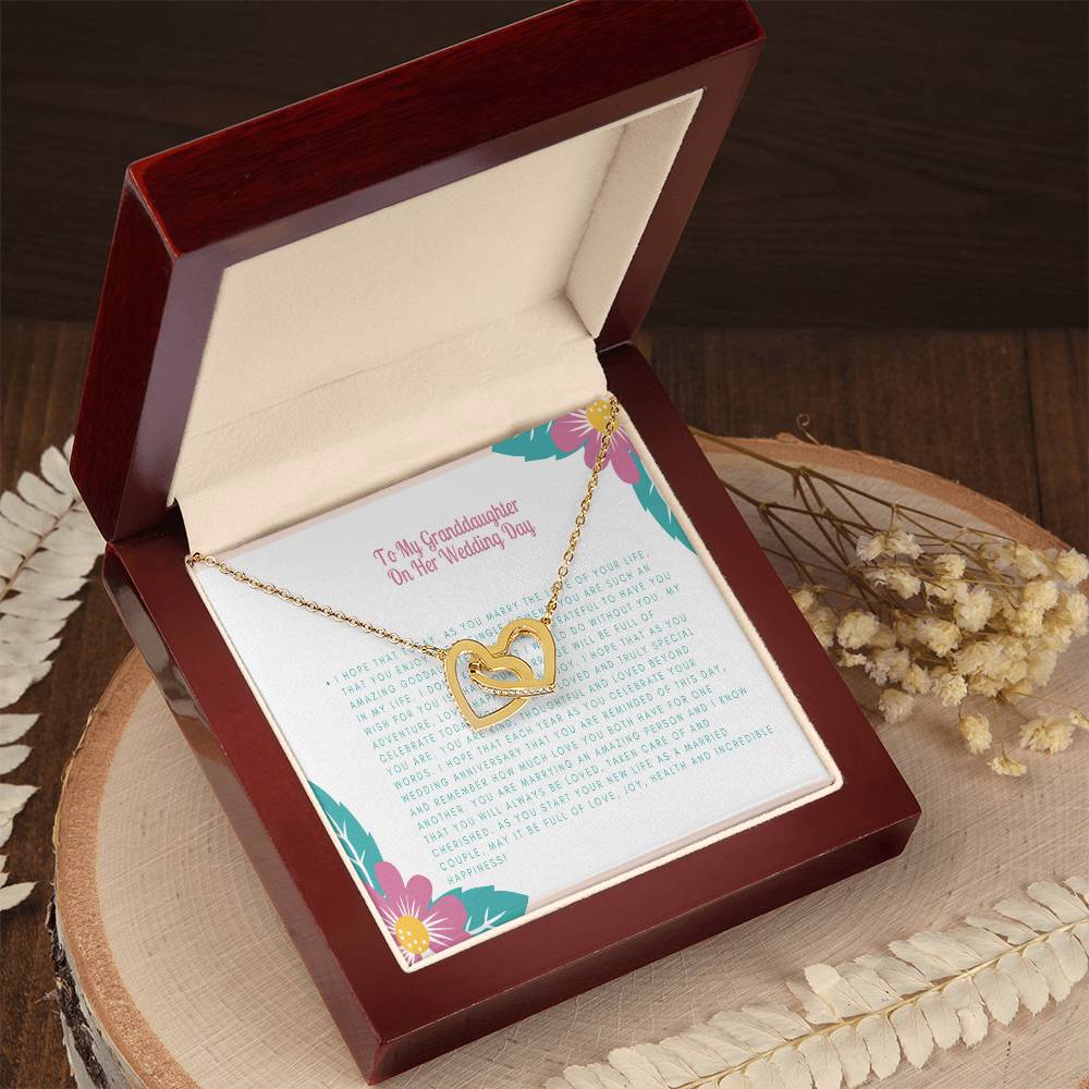 Granddaughter Wedding Day Necklace Gift Bride Gift From Grandmother Bride Jewelry Gift From Grandmother In 14Kt Gold Filled Rose Silver Interlocking Hearts Necklace