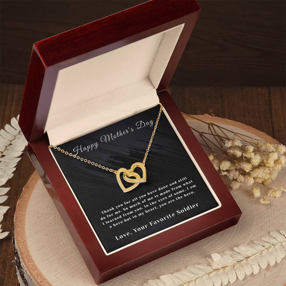 Mother'S Day- Interlocking Hearts- Favorite Soldier Interlocking Hearts Necklace