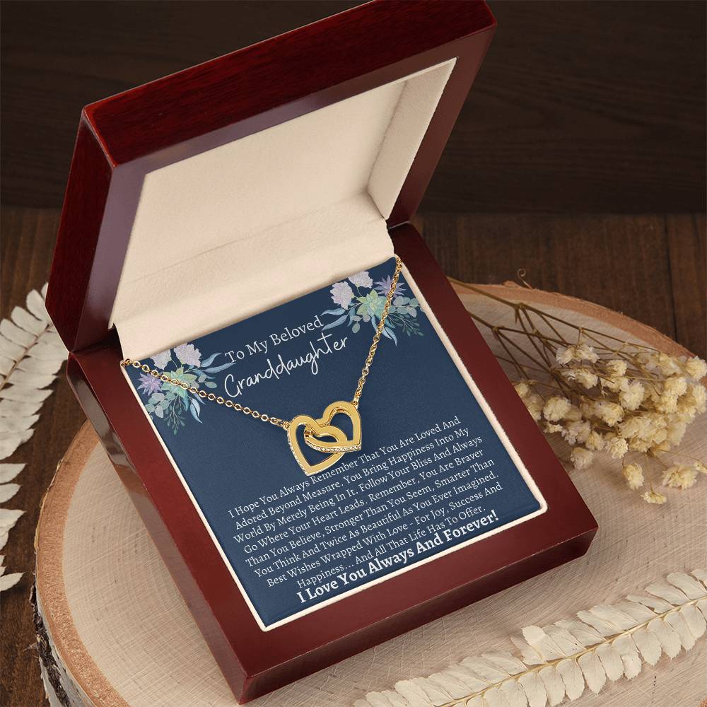 Granddaughter Gift Interlocking Hearts Necklace