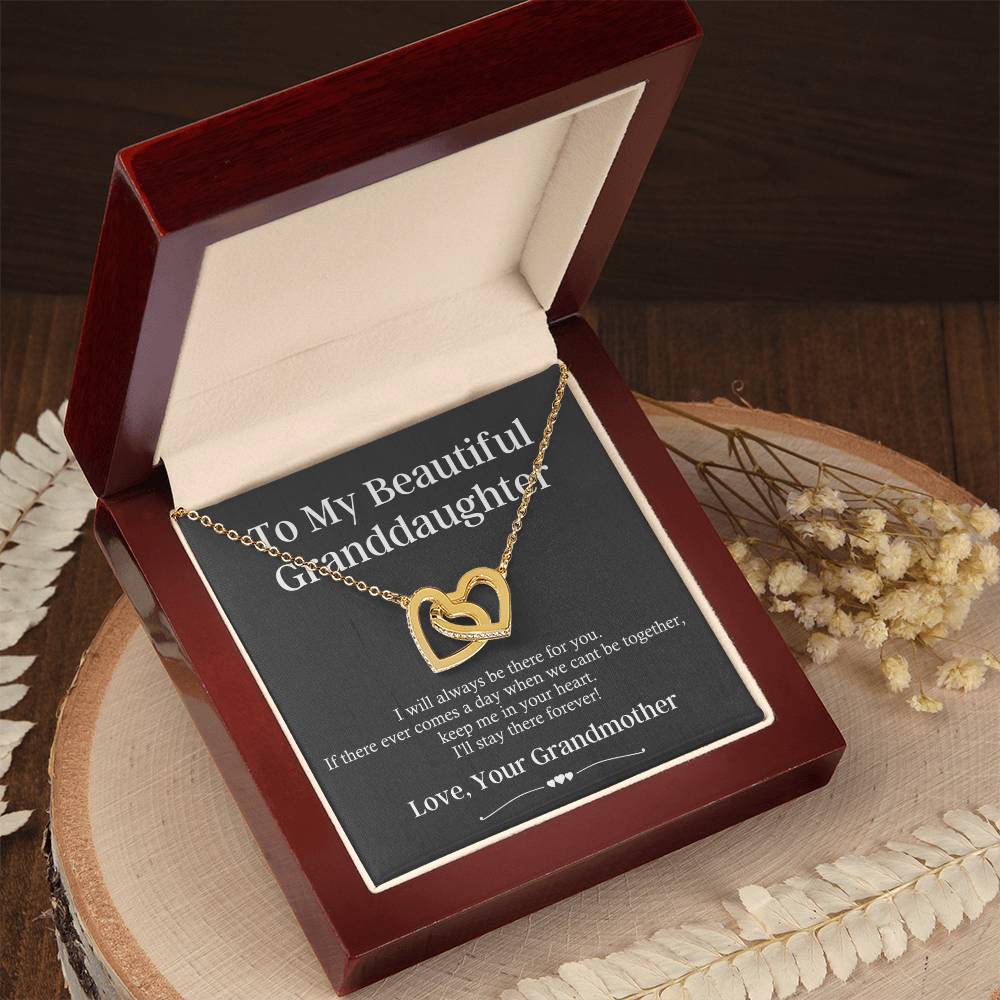Gift To My Granddaughter - I Will Always Be There For You Interlocking Hearts Necklace