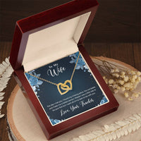 To Wife - From Trucker - You Complete Me Necklace Interlocking Hearts Necklace