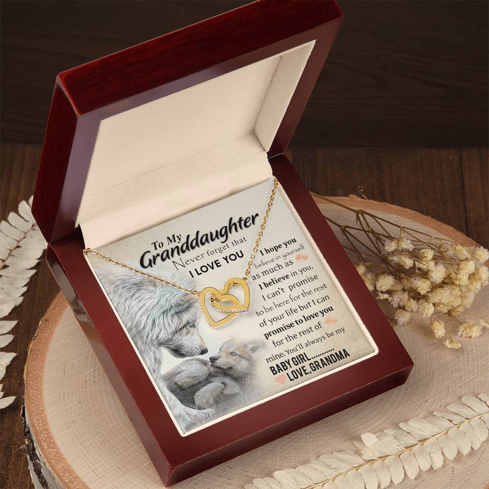 Always My Baby Girl Necklace With Message Box Interlocking Hearts Necklace