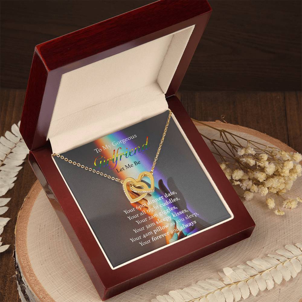 To My Gorgeous Girlfriend - Let Me Bet Interlocking Hearts Necklace