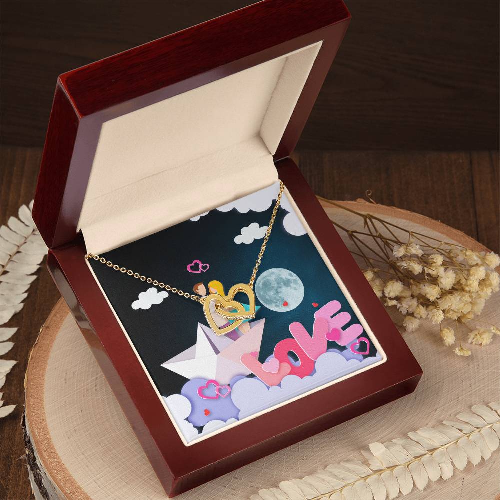 To Wife Girlfriend . Show Your Love To Your Lovely Girlfriend Wife. Gift For Girlfriend Wife Interlocking Hearts Necklace