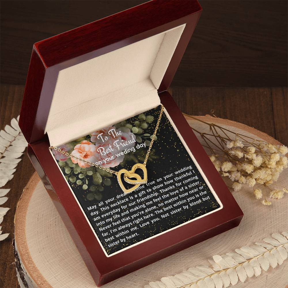 Wedding Gift - To My Best Friend Interlocking Hearts Necklace