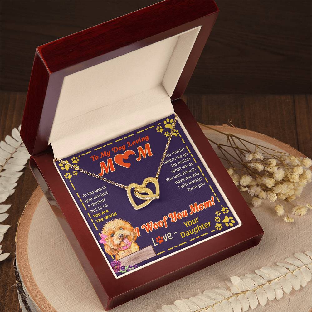 To My Mom - You Are The World - Necklace Interlocking Hearts Necklace