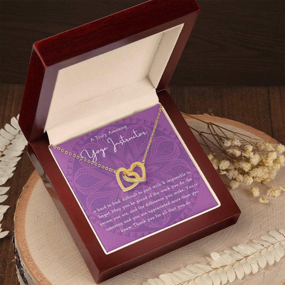 Gift For Yoga Instructor Yoga Instructor Appreciation Gift A Truly Amazing Yoga Instructor Gift Interlocking Hearts Necklace