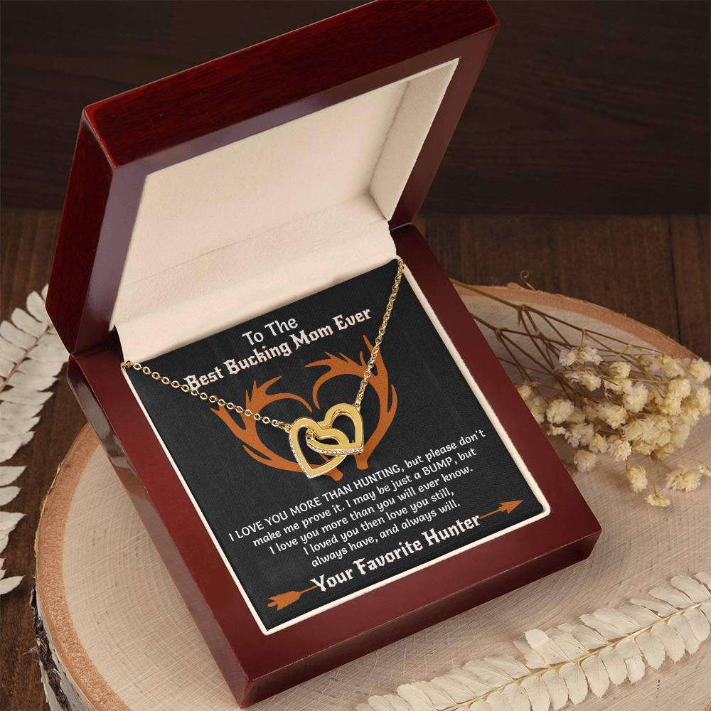 Best Bucking Mom Ever - Necklace - Mother'S Day Interlocking Hearts Necklace