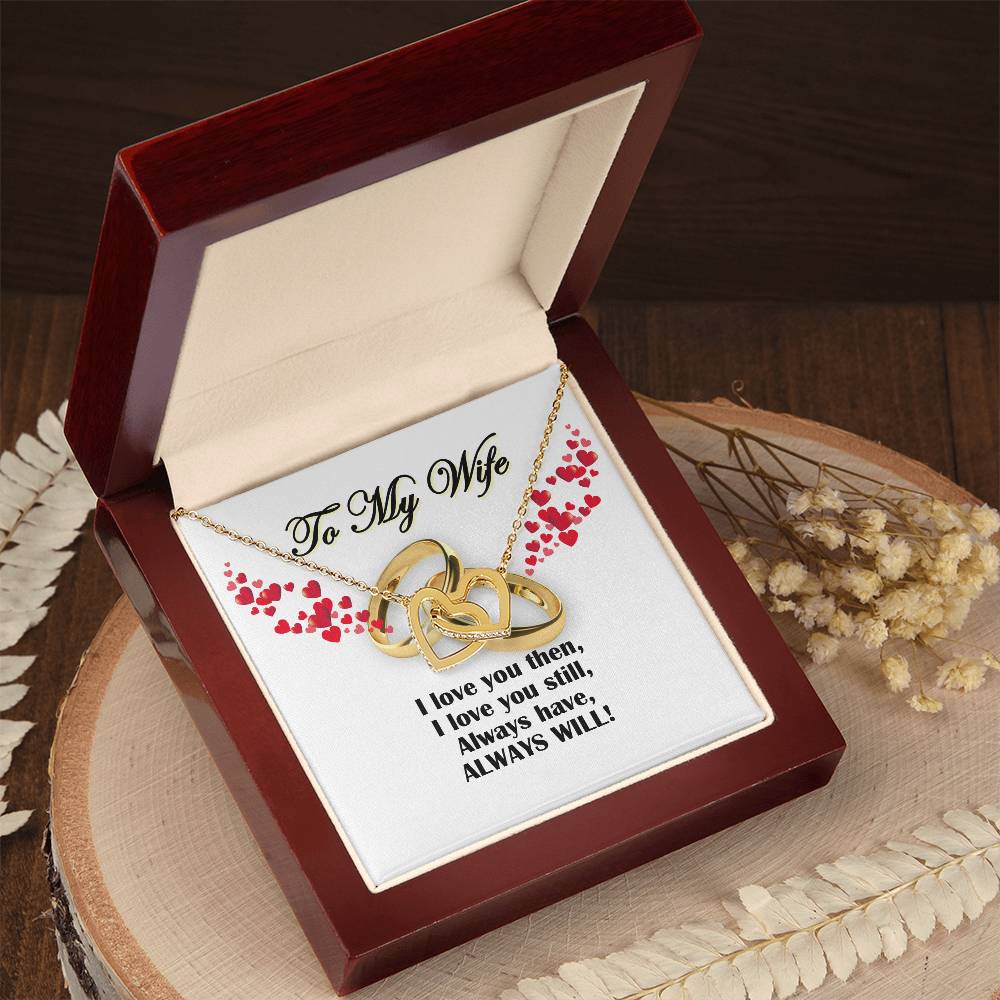To My Wife - I Love You Forever - Perfect Gift For Wife - Tmfw26 Interlocking Hearts Necklace