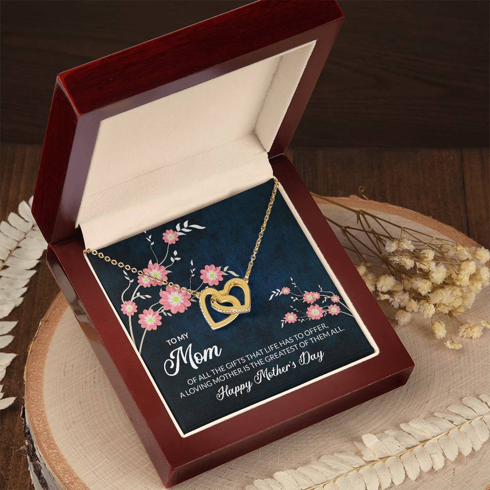To My Mom - Interlocking Hearts Necklace
