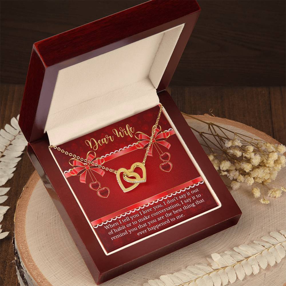 Gift For Wife - Anniversary Gift For Soulmate Interlocking Hearts Necklace