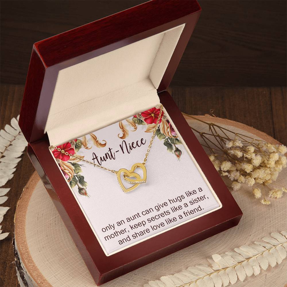 Aunt-Niece Necklace Niece-Aunt Gift Aunt And Niece Jewelry Birthday And Christmas Gift For Auntie Interlocking Hearts Necklace