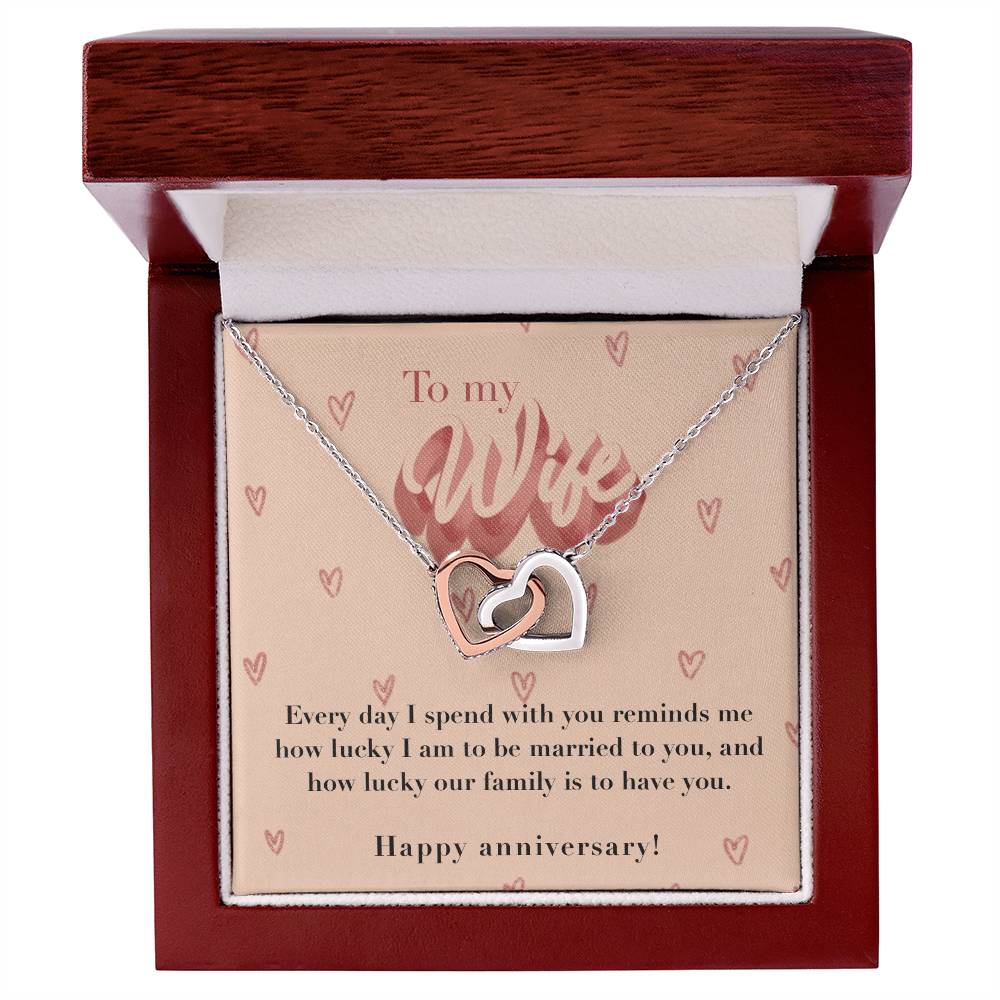 Anniversary Gift For Wife Interlocking Hearts Necklace