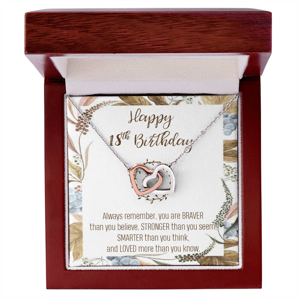 18Th Birthday Necklace Women September Birthday Necklace Birthday Interlocking Hearts Necklace 18 Year Old Gift Custom Birthday Necklace