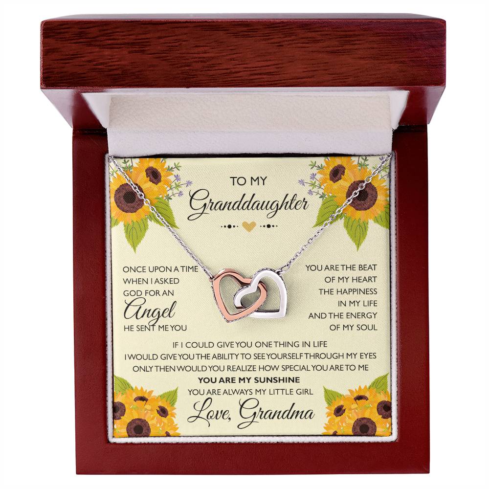 To My Granddaughter From Grandma - Interlocking Heart Necklace Interlocking Hearts Necklace