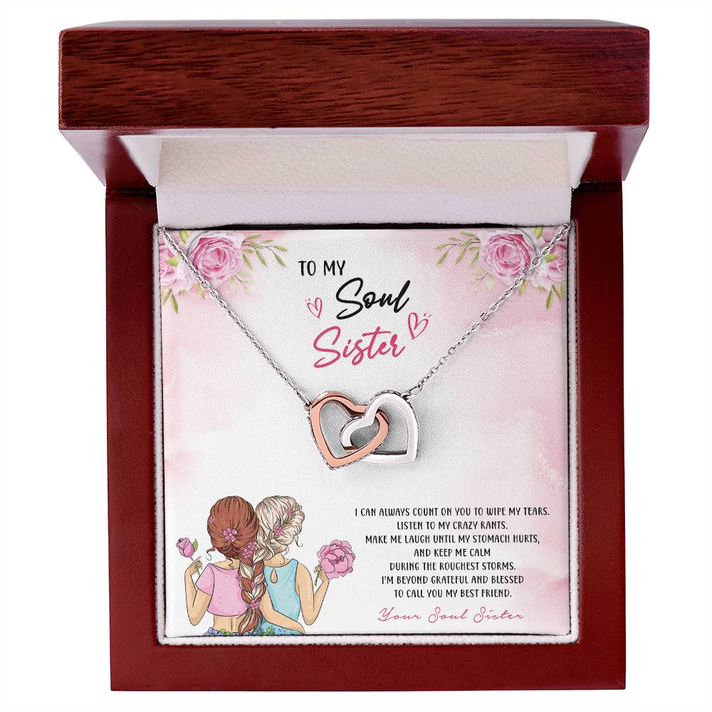 To My Soul Sister Necklace Interlocking Hearts Necklace