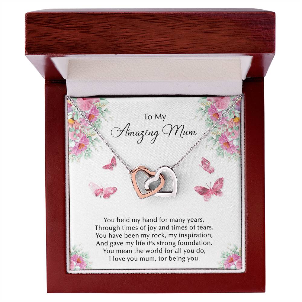 Amazing Mum Hearts Necklace Interlocking Hearts Necklace