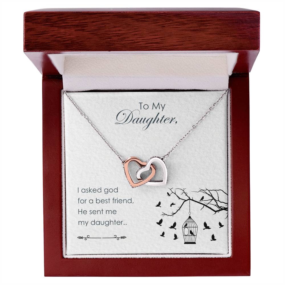 To My Daughter - Interlocking Hearts Necklace3