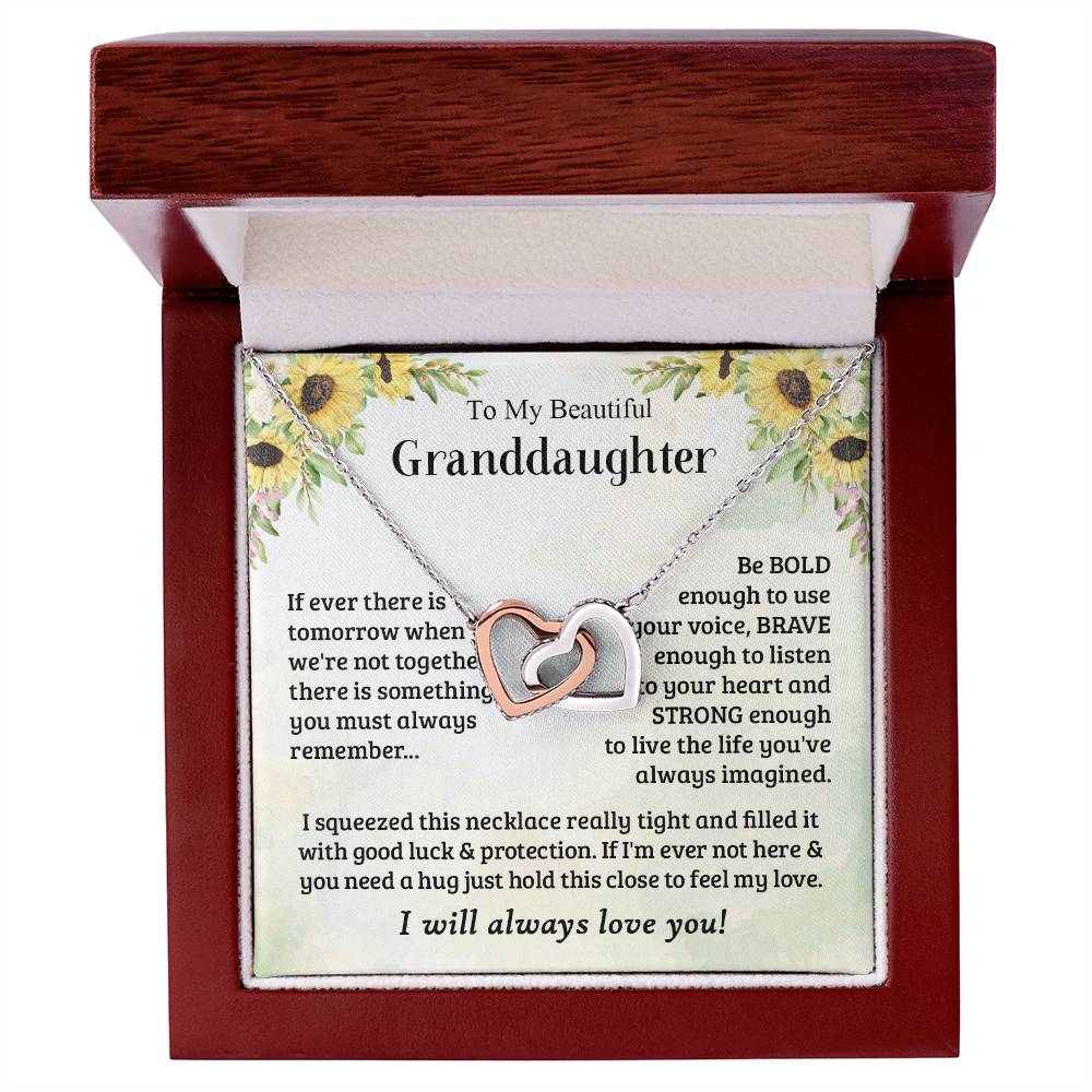 To My Granddaughter Always Remember This - Interlocking Hearts Necklace