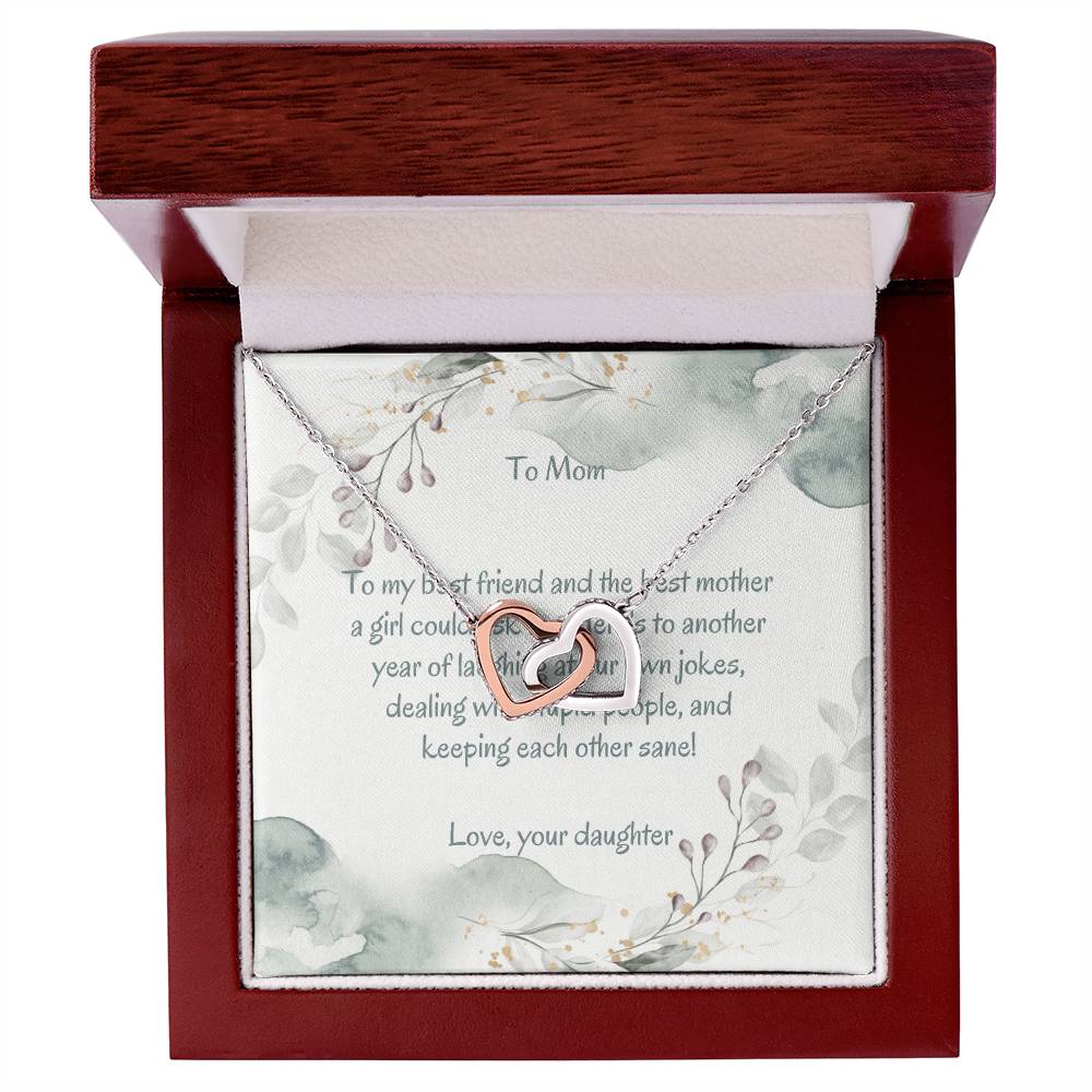 Two Love Hearts For Mom Necklace Interlocking Hearts Necklace