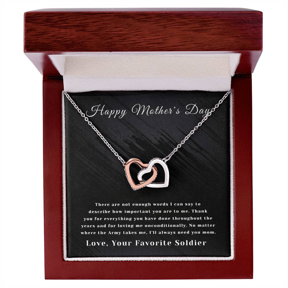 Mother'S Day- Interlocking Hearts- Favorite Soldier - Army Interlocking Hearts Necklace