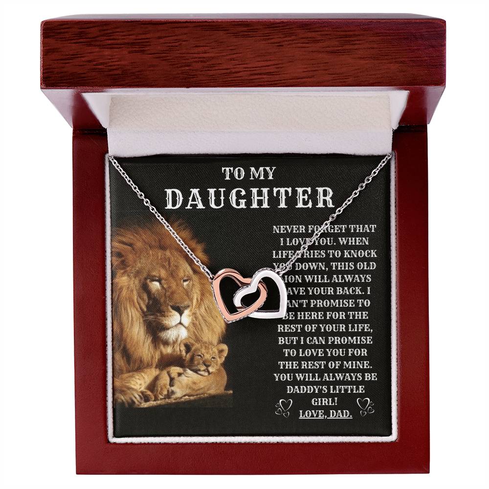 To My Daughter - Interlocking Hearts Necklace - From Dad