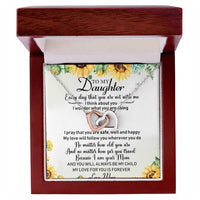 To My Daughter Interlocking Hearts Necklace Message Card
