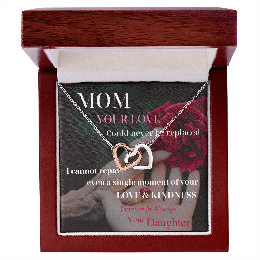 Mom Your Love Could Never Be Replaced Interlocking Hearts Necklace