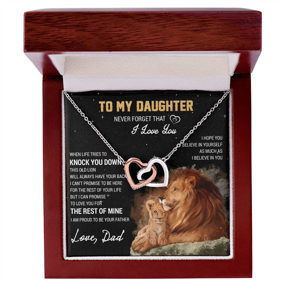To My Daughter - Interlocking Hearts Necklace