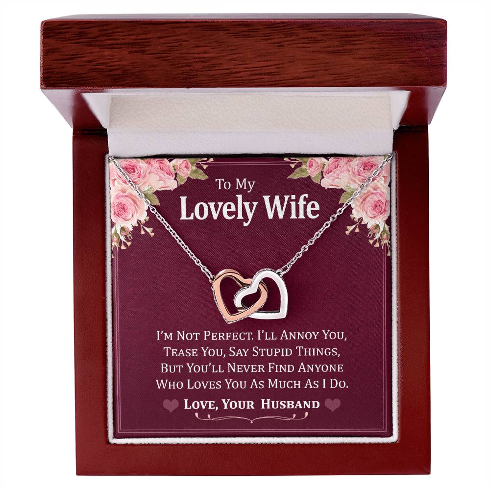 Perfect Gift For Wife Interlocking Hearts Necklace