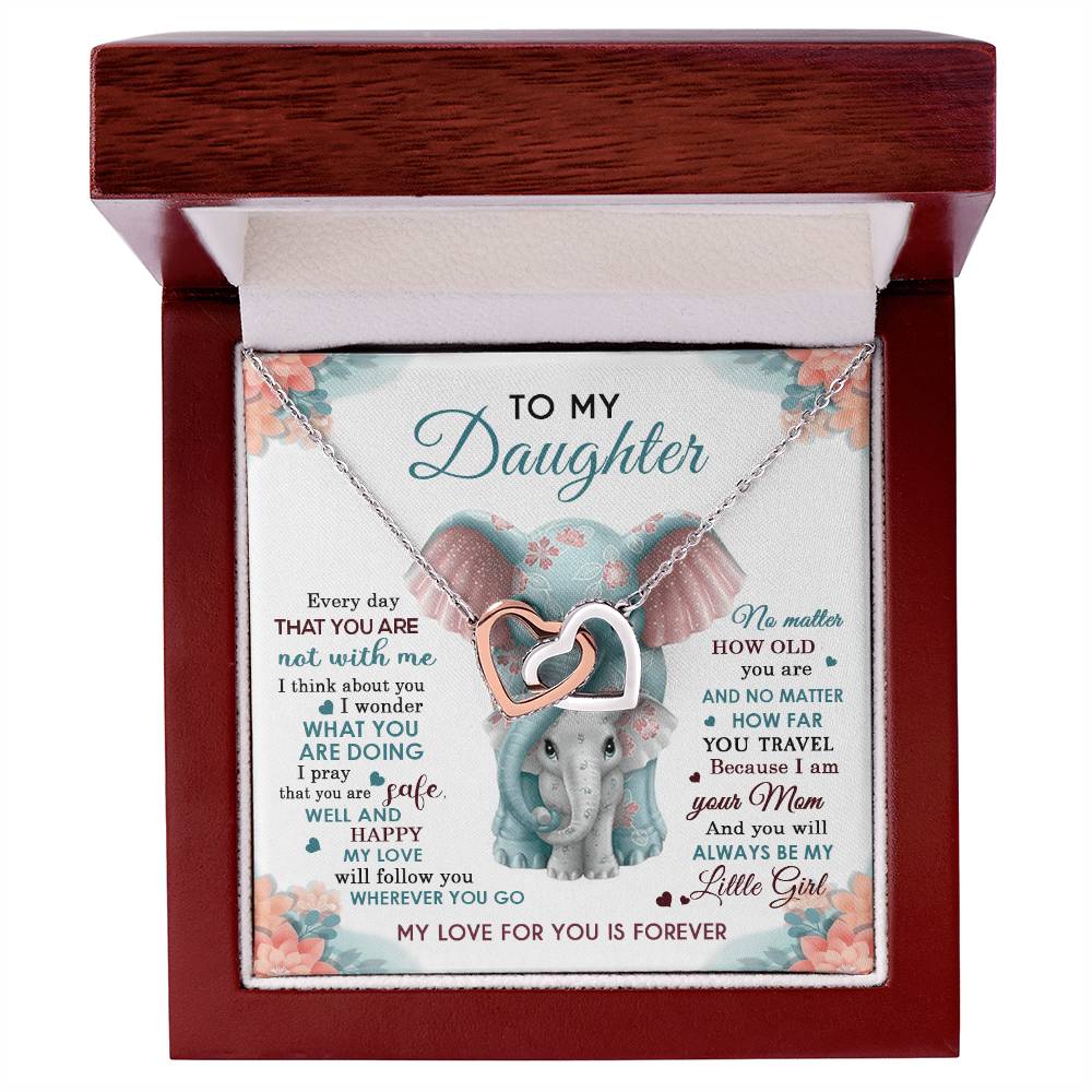 To My Daughter - My Love For You Is Forever - Necklace Interlocking Hearts Necklace