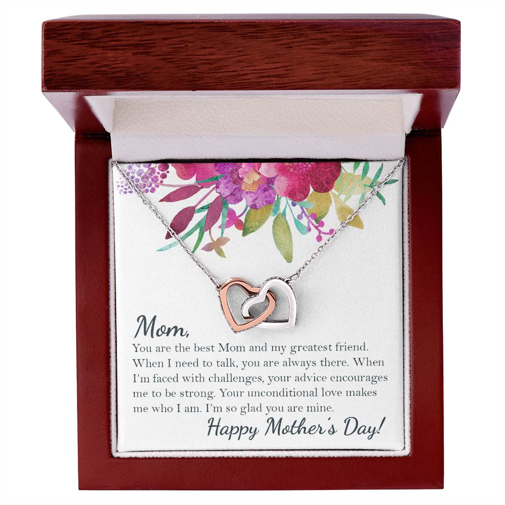 Happy Mother'S Day - To The Best Mom Interlocking Hearts Necklace
