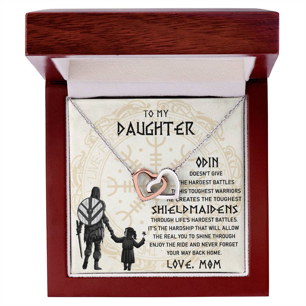 To My Daughter Necklace Daughter Viking Jewelry Norse Daughter Gift Interlocking Hearts Necklace