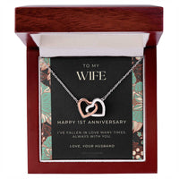 1 Year Anniversary Gift For Wife 1 Year Anniversary Gifts 1 Year Wedding Anniversary Gift Ideas 1St Wedding Anniversary Gift For Her Interlocking Hearts Necklace