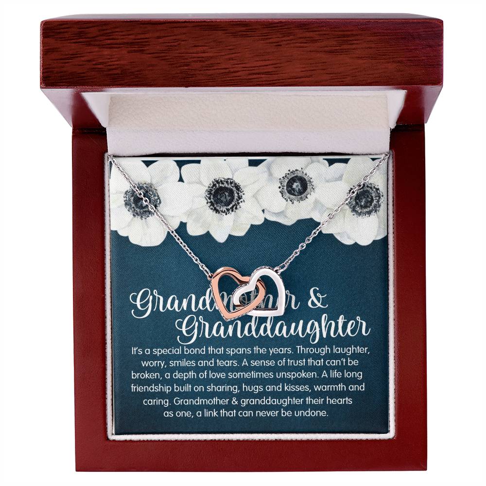 Granddaughter & Grandmother Love Interlocking Heart Necklace Interlocking Hearts Necklace