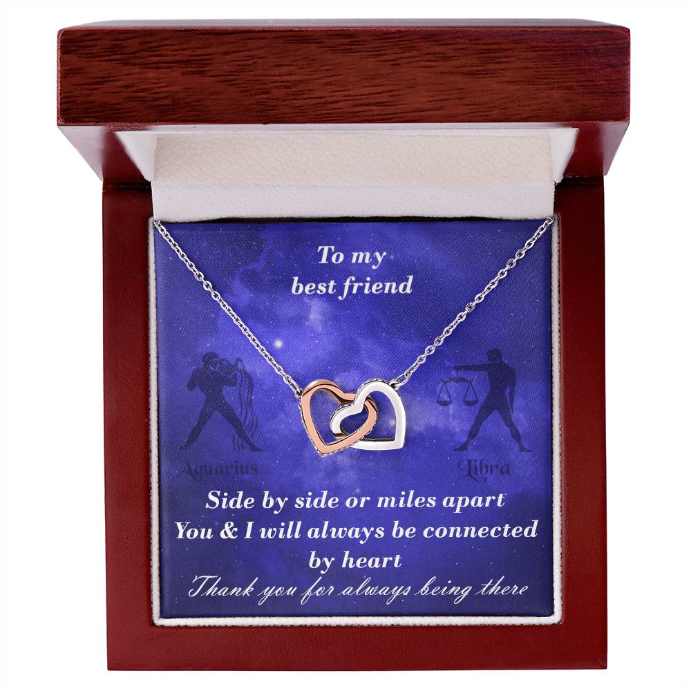 Aquarius To Libra Best Friend Interlocked Hearts Necklace Interlocking Hearts Necklace