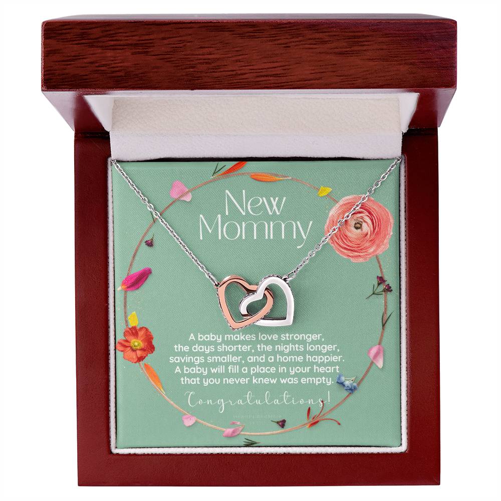 Mom To Be Necklace New Mom Necklace First Time Mom Necklace Pregnancy Gift New Mom Gift New Mommy Gift New Mom Gift Jewelry Interlocking Hearts Necklace