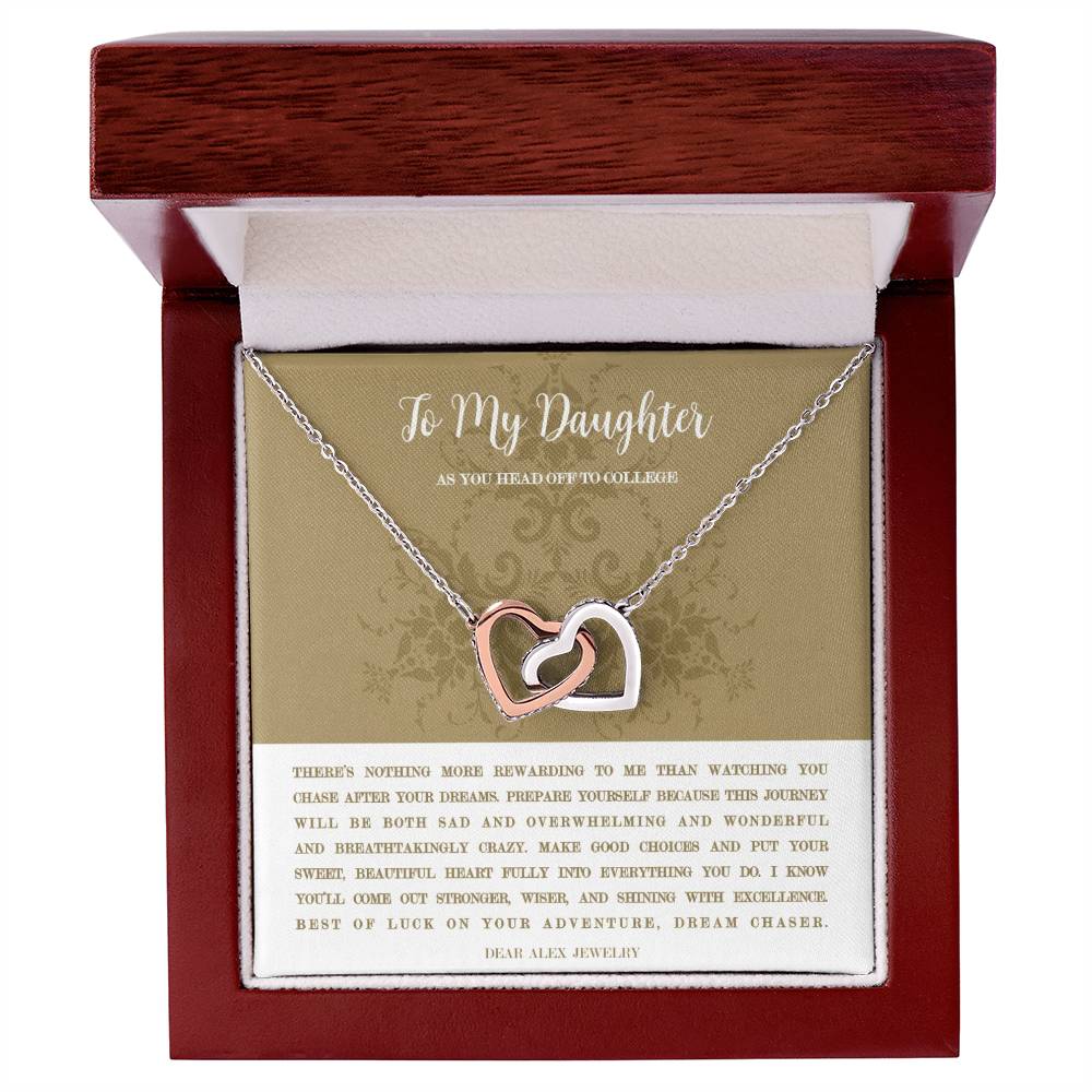 Heading To College Necklace Interlocking Hearts Necklace