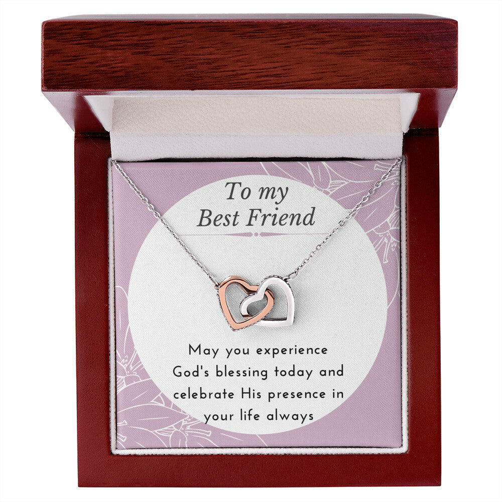 Gift For Best Friend Interlocking Hearts Necklace